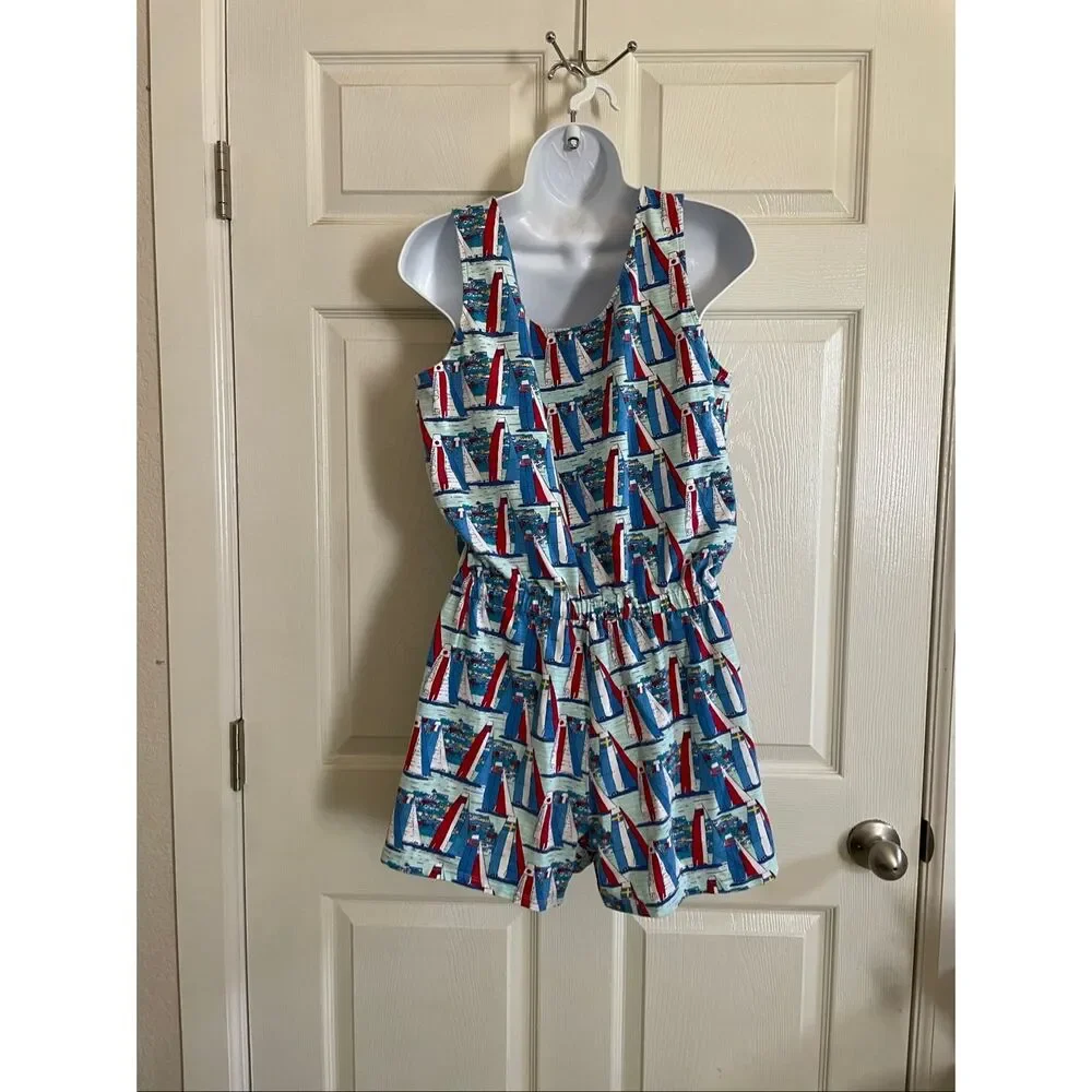 Vineyard Vines Medium Americas Cup Scoop Neck Short Romper